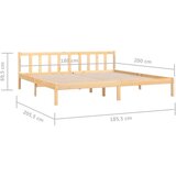  Okvir za krevet od masivne borovine 180 x 200 cm bračni | shoptok.hr