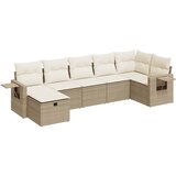Maison Chic Seti vrtnega pohištva - Vrtna garnitura - Vrtni pohištvo set 7-delna z blazinami bež poli ratan, (21805986) | Shoptok.si