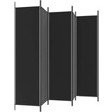 Sobna Paravan 6-delni črn 300x200 cm blago, (20594961) | Shoptok.si