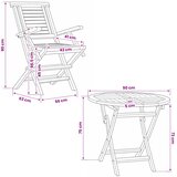  5-dijelni sklopivi vrtni bistro set Prirodna Čvrsto teak drvo Slike