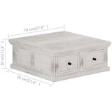 Stolić za kavu bijeli 70 x 70 x 30 cm od masivnog drva manga | shoptok.hr