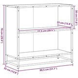 vidaXL Ormar za knjige dimljeni hrast 80,5x35x76 cm konstruirano drvo | shoptok.hr