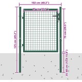  Vrata za ogradu Čelik 100x75 cm Zelena | shoptok.hr