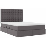 Krevet s od storage s madracem Siva 140 x 190 cm Lažna koža | Eponuda.com