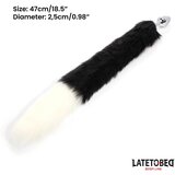 LateToBed BDSM Line Analni Čep Fox Tail Black & White | Shoptok.si