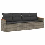 Maison Chic Seti vrtnega pohištva - Vrtna garnitura - Vrtni pohištvo set 4-delna z blazinami siv poli ratan, (21815004) Cene