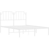  Metalni okvir za krevet s uzglavljem bijeli 150x200 cm | shoptok.hr