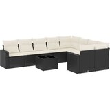  10-dijelni set vrtnih sofa s jastucima crni od poliratana | shoptok.hr