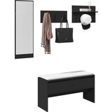 The Living Store Komplet pohištva za predsobo 4-delni črn inženirski les - Komplet Pohištva Za Hodnik, (21657058) | Shoptok.si