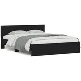  The Living Store Posteljni okvir z vzglavjem črn 140x190 cm - Posteljni Okvir, (21501666) | Shoptok.si