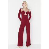 Trendyol Claret Red Asymmetric Collar Detailed Jumpsuit | Shoptok.si