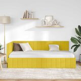  Kutni okvir kreveta s uzglavljem Žuta 100 cm x 200 cm Baršun | shoptok.hr
