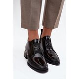 VINCEZA Patent Leather Leather Women's Shoes Low Heel With Decorative Detail | Shoptok.si