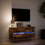 vidaXL Zidni TV ormarić LED boja dimljenog hrasta 100x31x45 cm | shoptok.hr
