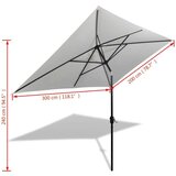  Kvadratni senčnik 200 x 300 cm peščeno bele barve, (20611007) | Shoptok.si