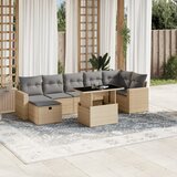 Maison Chic Seti vrtnega pohištva - Vrtna garnitura - Vrtni pohištvo set 8-delna z blazinami bež poli ratan, (21801025) | Shoptok.si
