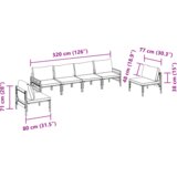 vidaXL Sjedeća garnitura za vrt 6 pcs Antracitno siva Čelik | shoptok.hr