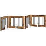  Vrata za pse s postoljem 4 pcs Staro drvo 80 x 60 cm | Eponuda.com