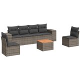 Maison Chic Seti vrtnega pohištva - Vrtna garnitura - Vrtni pohištvo set 7-delna z blazinami siv poli ratan, (21801578) | Shoptok.si