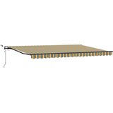 vidaXL Avtomatska retraktibilna tenda z LED zeleno in rumeno 500x350 cm, (22145970) | Shoptok.si