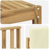  Set vanjskih sofa 6 kom. Bijela i krem Čvrsto drvo akacije | shoptok.hr