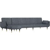 Maison Chic Raztegljiv kavč - Raztegljivi divan L oblike temno siv 275x140x70 cm žamet, (21729431) | Shoptok.si