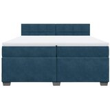 Krevet s oprugama i madracem plavi 200x200 cm baršunasti | shoptok.hr