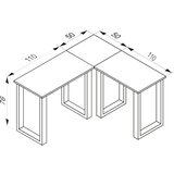 MID.YOU KOTNA PISALNA MIZA kovina, leseni material črna, medeni hrast | Shoptok.si