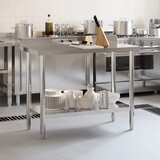  Kuhinjski radni stol 110 x 55 x 93 cm od nehrđajućeg čelika | shoptok.hr