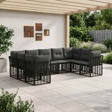  Set vanjskih sofa Crna i tamno siva Poliester | Eponuda.com