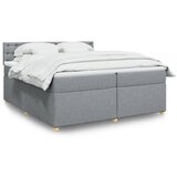 vidaXL Box spring postelja z vzmetnico svetlo siva 200x200 cm blago Cene