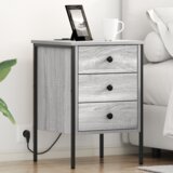 vidaXL Noćni Ormari s ladicama 2 pcs Sivi hrast sonoma 42 x 41 x 61 cm Cijene
