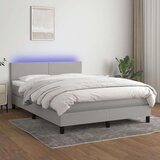  Box spring s madracem LED svjetlosivi 140x190 cm tkanina Cijene