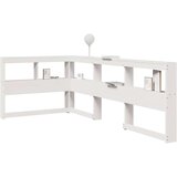  Knjižnica vzglavje L-oblike bela 80 cm trdna borovina, (21793125) | Shoptok.si