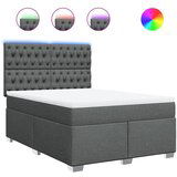 Maison Chic Box spring postelja - Vzmetna postelja z vzmetnico temno siva 160x200 cm blago SL24576, (21890714) | Shoptok.si