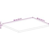 Stolna ploča 90x80x2 5 cm pravokutna masivno obnovljeno drvo - Obnovljeno drvo (prirodno) 90 x 80 cm 1 25 mm | shoptok.hr