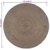  Ručno rađeni tepih od jute okrugli 210 cm sivi | shoptok.hr