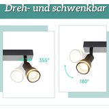 Nettlife stropna svetilka s 5 žarnicami, črna, GU10, vrtljiva, kovinska, za kuhinjo, pisarno, dnevno sobo, spalnico, brez žarnic, (22116801) | Shoptok.si