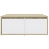  Stolić za kavu bijeli i hrast 80 x 80 x 31 cm konstruirano drvo | Eponuda.com