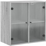 Maison Chic Stenska omarica - Zidna omarica s steklenimi vrati siva sonoma 68x37x68,5 cm iu911, (22062716) | Shoptok.si