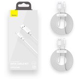 Baseus Simple Wisdom Data Cable Kit USB v Lightning 2.4A (2 kosa/set) 1,5 m, bel | Shoptok.si