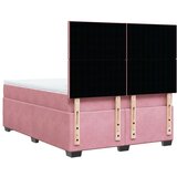 vidaXL Box spring postelja z vzmetnico roza 140x190 cm žamet | Shoptok.si