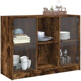 vidaXL Komoda dimljeni hrast 102x37x75,5 cm inženirski les | Shoptok.si