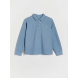 Reserved božična oversize polo majica z dolgimi rokavi - modra Cene