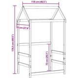 Krov za dječji krevet 118x70x176,5 cm od masivne borovine | shoptok.hr