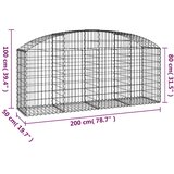  Gabionska košara s lukom 200x50x80/100 cm pocinčano željezo | shoptok.hr
