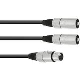 Omnitronic 30225204 XLR adapterski kabel [1x XLR vtičnica 3-polna - 2x XLR vtič 3-polni] 1.00 m črna, (20427987) | Shoptok.si