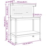  Radne klupe s policom Crna 81 x 41 x 145 cm Konstruirano drvo | shoptok.hr