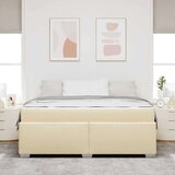  Konstrukcija postelje z vzmetnico krema 180 x 200 cm blago, (5000127708) | Shoptok.si