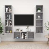  3-dijelni set TV ormarića siva boja betona konstruirano drvo | shoptok.hr